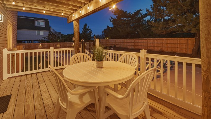Sand Ease – Covered Deck (Night Shot)